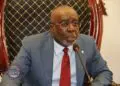Former Speaker Cllr. J. Fonati Koffa speaking into microphone