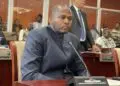 Senator Johnny Kpehe seated during his confirmation as new chair of Liberia’s Senate Internal Affairs Committee