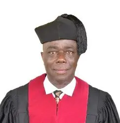 Associate Justice Yamie Quiqui Gbeisay, Sr., in judicial robe and cap, nominated as Chief Justice of the Supreme Court of Liberia.