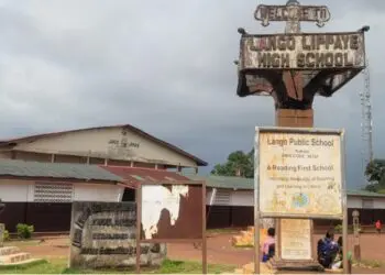 Front view of Lango Lippaye High School in Kakata, Liberia, at the center of controversy after clearing all students for graduation despite poor WASSCE results