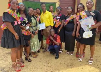 Graduates of Alsandra Vocational and Technical Institute (AVTI) Kakata Branch #2 take part in their first graduation ceremony in Margibi County, urged by Rev. Theophilus S. B. Service to adopt an industrial mindset to create jobs and boost Liberia’s economy.