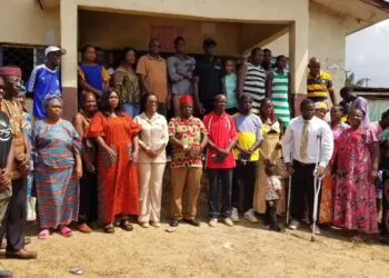 Community members and local leaders gather in Kakata during LEMCOL constituency consultation