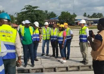 EU, NAO and RREA assessment team inspecting Light Up South East electrification works in Buchanan