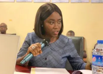 LACC Chairperson Cllr. Alexandra Zoe speaking during a House committee hearing in Liberia