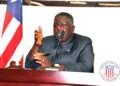 Vice President Jeremiah Koung presiding over the Liberian Senate while urging lawmakers to support tourism sector development.