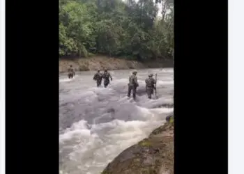 Screenshot of viral video falsely claiming Guinean soldiers crossed into Liberia.