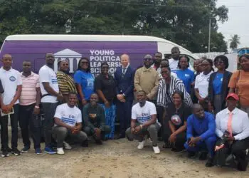 Sweden ambassador hands over bus to Naymote youth leadership group in Liberia