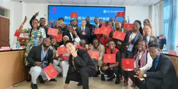 Members of the Liberian media delegation attending a seminar in China.