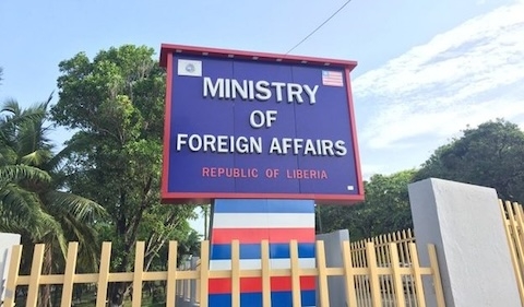 Signboard of Liberia’s Ministry of Foreign Affairs, venue of the June 3, 2025, UN Security Council vote watch party in Monrovia.