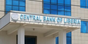 "Front view of the Central Bank of Liberia in Monrovia