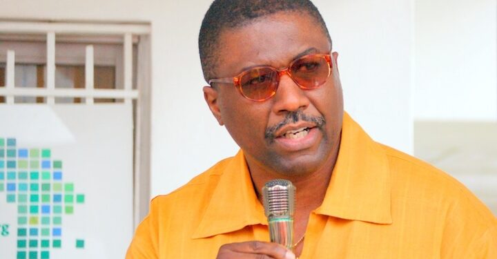 Richard Tolbert, chairman of Liberia's National Investment Commission and AllAfrica Board member, speaking at the opening of the AllAfrica office in Monrovia in 2007