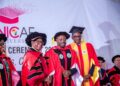 Dr. Benjamin Yele Wehye, (second from right-standing with souvenir in hand and shaking hands) earns PhD in Education after five years of vigorous studies