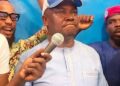 CDC chairman Janga Kowo speaks into the microphone