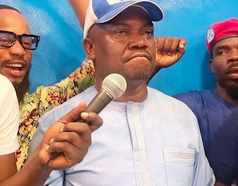 CDC chairman Janga Kowo speaks into the microphone