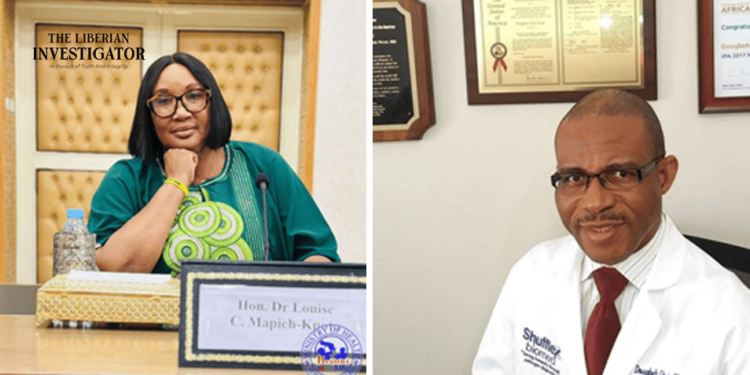 a man and a woman look straight forward