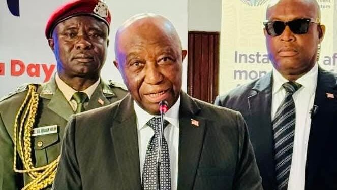 Liberian President Joseph N. Boakai addressing the nation
