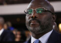 GFormer President George Manneh Weah addressing supporters at the CDC United States chapter convention in Philadelphia.
