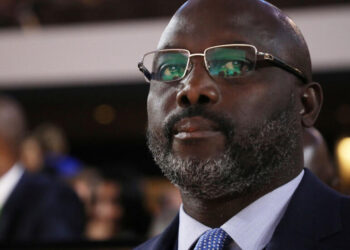GFormer President George Manneh Weah addressing supporters at the CDC United States chapter convention in Philadelphia.