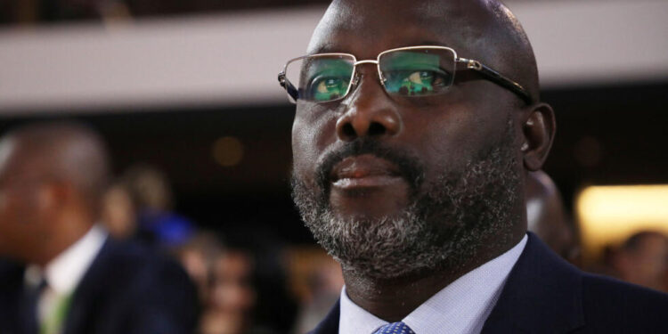 GFormer President George Manneh Weah addressing supporters at the CDC United States chapter convention in Philadelphia.