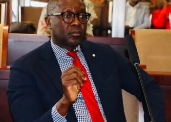 Bomi County Senator Amara M. Konneh addresses plenary at the Liberian Senate, calling for justice and fire authorities to release the long-delayed Capitol Building fire report.