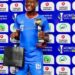 Liberian midfielder Bendu Yantay poses with her Woman of the Match trophy after scoring a stunning free kick against Mali in the WAFU A Women’s Cup.