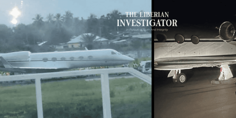 Private jet carrying President Joseph Boakai stranded on runway at Roberts International Airport after tire burst, causing flight cancellations