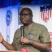 LMHRA Managing Director Dr. Luke L. Bawo speaks at the SWAL awards ceremony, urging sports writers to join the fight against substandard and falsified medicines in Liberia.