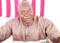 Gbor District Commissioner Ernest W. Doitoe Sr. at his desk during interview about ongoing infrastructure project