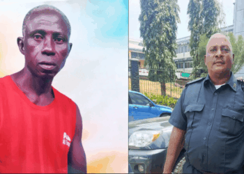 Grieving father Tawer Kiatamba (left) and accused officer Saywon Wulah (right) in separate photos amid allegations of police brutality leading to the death of Kiatamba’s pregnant daughter.