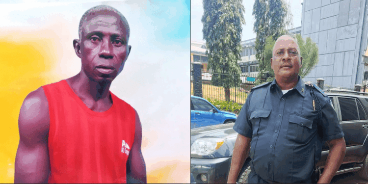 Grieving father Tawer Kiatamba (left) and accused officer Saywon Wulah (right) in separate photos amid allegations of police brutality leading to the death of Kiatamba’s pregnant daughter.
