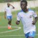 Liberian footballer Jenkins Sieh in action on the pitch before his release by FK Apolonia in Albania