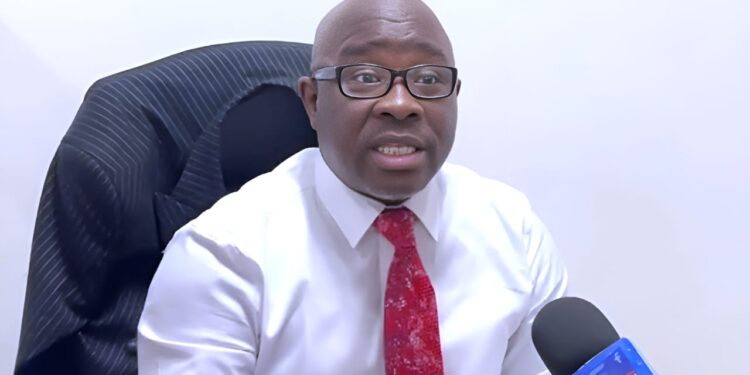 Bong County Representative Marvin Cole addresses the media during a press conference at the Capitol, where he denied CSA allegations of payroll fraud and accused Director Josiah Joekai of political motives.