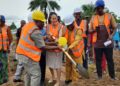 Liberian officials and international partners participate in the groundbreaking ceremony for NCHE’s $3.5 million headquarters in Mount Barclay, Montserrado County on May 29, 2025.