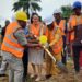 Liberian officials and international partners participate in the groundbreaking ceremony for NCHE’s $3.5 million headquarters in Mount Barclay, Montserrado County on May 29, 2025.