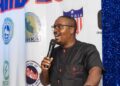 Dr. Thomas Tweh speaks passionately at the 2025 SWAL Awards ceremony in Monrovia, calling for major reforms in Liberia’s sports sector.