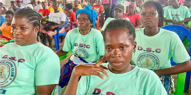 Village Saving and Loan Association members at the Liberia Women Empowerment Project site in Zannah Town, Rural Montserrado