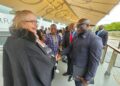 Liberian Maritime Commissioner Cllr. Neto Zarzar Lighe Sr. greets a delegate during the official launch of Liberia’s IMO Category A re-election campaign aboard the Silver Barracuda in London, May 26, 2025.