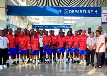 Liberia Women’s National Football Team at the airport ahead of WAFU 2025 tournament in Mauritania