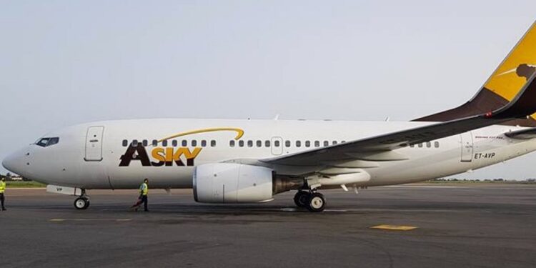 ASKY Airlines aircraft on the tarmac