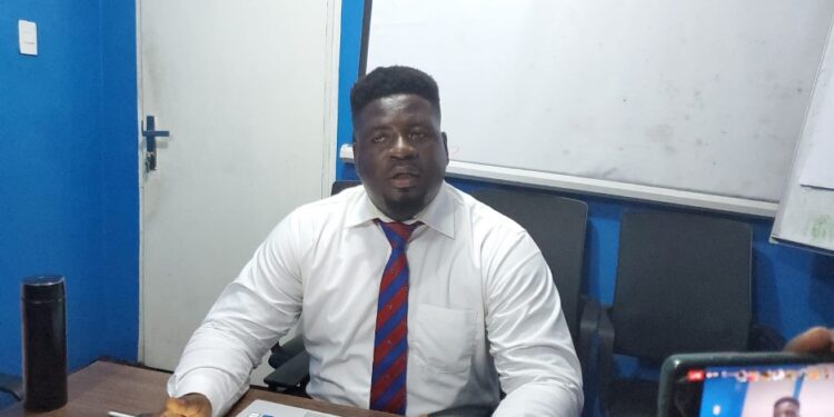 Atty. Gerald D. Yeakula, CENTAL’s Director of Programs, addresses a press conference in Monrovia calling for a corruption probe into financial irregularities revealed by a GAC audit of the Ministry of State