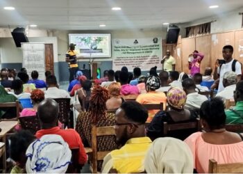 Citizens attend CEMESP and AREPT town hall meeting on asset recovery in Logan Town, Montserrado County