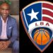 Liberia Basketball Association Secretary General Calvin Diggs alongside LBA logo, addressing the impact of USAID aid freeze on Liberian basketball development