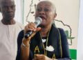 Chief Justice Sie-A-Nyene G. Yuoh delivering a passionate speech at AFELL’s 2025 induction, calling for stronger legal advocacy for women and children in Liberia.