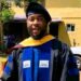 Dr. Isaac P. Podah, president of Lofa County University, in academic regalia amid growing calls for his suspension during a corruption investigation.