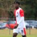 Emmanuel Fully of Slavia Prague in match action during his senior debut against Ludogorets
