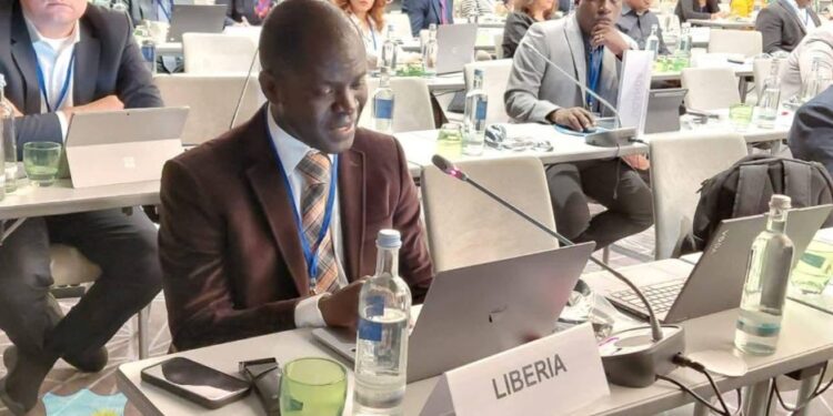 Liberia EPA Executive Director Dr. Emmanuel K. Urey Yarkpawolo represents Liberia at the Global Drought Resilience Partnership Summit in Cologne, Germany.