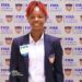 Liberian FIFA assistant referee Hannah Moses poses in official Liberia Football Association blazer after being selected to officiate at WAFCON 2025 in Morocco.