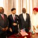 Speaker Richard Koon of Liberia poses with Indian MP Dr. Shrikant Shinde and delegation members at the Capitol Building to strengthen bilateral cooperation on global security and counterterrorism.