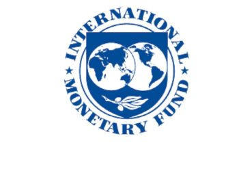 International Monetary Fund (IMF) logo featuring two hemispheres and an olive branch, representing global financial stability.