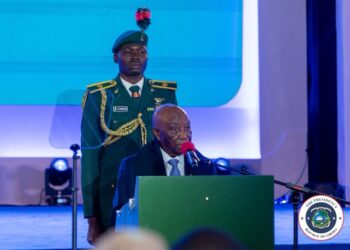 President Joseph Boakai speaks at the West Africa Economic Summit in Abuja, Nigeria